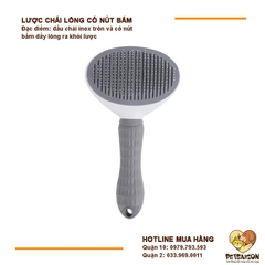 Lược Cho Chó Mèo Chải Lông Rụng Có Nút Bấm