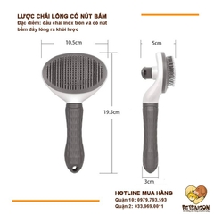 Lược Cho Chó Mèo Chải Lông Rụng Có Nút Bấm