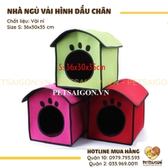 Nhà Ngủ Cho Chó Mèo Hình Dấu Chân Bằng Vải Nỉ