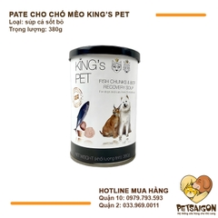 Pate Cho Chó Mèo King's Pet  Lon 380g