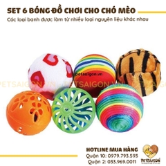 Đồ Chơi Cho Chó Mèo Set Bóng Nhiều Màu