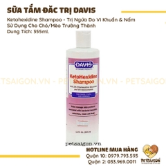 Sữa Tắm Cho Chó Mèo Davis Ketohexidine Trị Ngứa Do Vi Khuẩn & Nấm