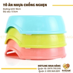 Tô Ăn Cho Chó Mèo Chống Nghẹn Bằng Nhựa