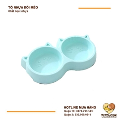 Tô Ăn Cho Chó Mèo - Tô Nhựa Đôi Mèo