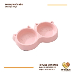 Tô Ăn Cho Chó Mèo - Tô Nhựa Đôi Mèo