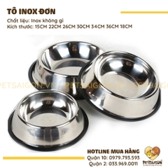 Tô Ăn Cho Chó Mèo Bằng Inox