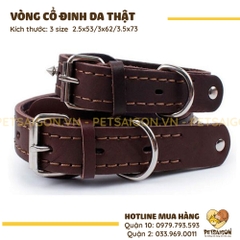 Vòng Cổ Cho Chó Bằng Da Đính Đinh