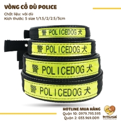 Vòng Cổ Cho Chó Mèo Bằng Vải Dù Police