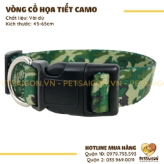 Vòng Cổ Cho Chó Mèo Họa Tiết Camo
