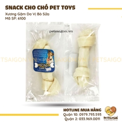 Xương Cho Chó Gặm Bằng Da Bò Vị Sữa