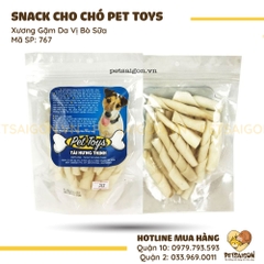 Xương Cho Chó Gặm Bằng Da Bò Vị Sữa