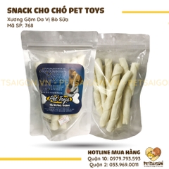 Xương Cho Chó Gặm Bằng Da Bò Vị Sữa