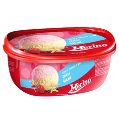 Kem hộp Merino 2 trong 1 dâu và vani 900ml