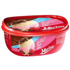 Kem hộp Merino 3 trong 1 socola - vani - dâu 900ml