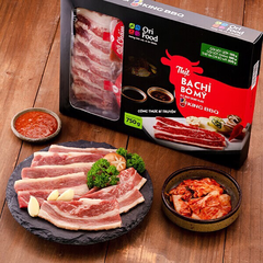 Combo thịt ba chỉ bò Mỹ và sốt nướng King BBQ OriFood 750g