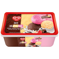 Kem hộp 3 trong 1 vani - dâu - socola Wall's 3in1 Neopolitan 760ML