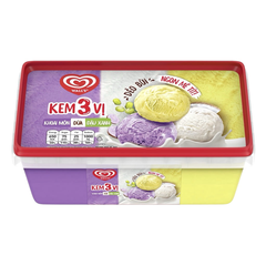 Kem hộp Wall's 3 vị khoai mon - dừa - đậu xanh 760ML