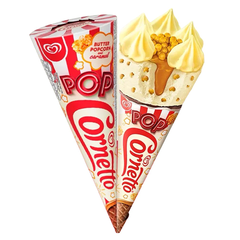 Kem ốc quế bắp rang bơ caramen Wall's Cornetto Popcorn Butter Caramel 134ML
