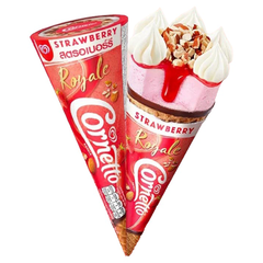 Kem ốc quế dâu hạnh nhân Wall's Cornetto Royale Strawberry 135ML