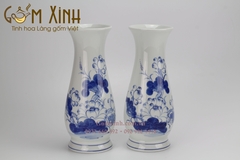 Lọ huệ men lam vẽ hoa sen (cao 23cm) (130.000đ/1 cái)