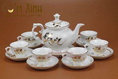 Bộ bình trà Phú Quý hoa sen vàng kim