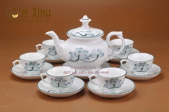 Bộ bình trà Phú Quý vẽ hoa sen