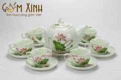 Bộ Chóp lửa hoa sen men xanh ngọc vàng kim