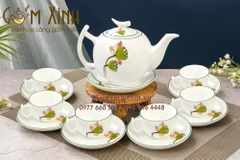 Bộ trà bưởi cành vẽ đài sen