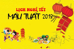 LỊCH NGHỈ TẾT NGUYÊN ĐÁN 2018
