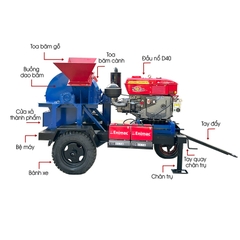 Máy băm gỗ đa năng 5T bệ kéo phiên bản mới