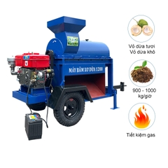 Máy Băm Xơ dừa B1200 Bệ Kéo Đầu Nổ