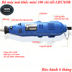 Bộ Máy Khoan,Mài,Khắc Mini LRUXOR 100 Chi Tiết