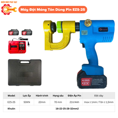 Máy Đột Máng Tôn Dùng Pin EZS-25
