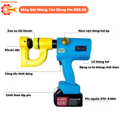 Máy Đột Máng Tôn Dùng Pin EZS-25