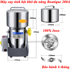 Máy Xay Tinh Bột Khô Đa Năng 200A Vỏ Inox