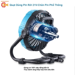 Quạt Tích Điện Dùng Pin Rời 18-21V