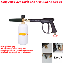 Súng Rửa Xe Phun Bọt Tuyết Cho Máy Rửa Xe Gia Đình