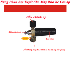 Súng Rửa Xe Phun Bọt Tuyết Cho Máy Rửa Xe Gia Đình