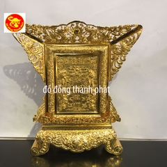 Bài Vị thờ Cúng Bằng Đồng thờ Phụng Gia Tiên Mạ Vàng 24 k Cực Đẹp Rộng 42 cm