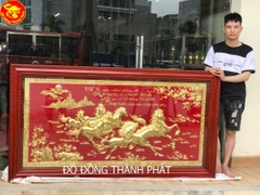 Tranh Mã Đáo Thành Công Mạ vàng 24 k Dài 1,97 m Rộng 1,07 m Tranh Treo Phòng Khách