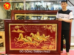 Tranh Đồng Mã Đáo Thành Công Mạ Vàng 24k