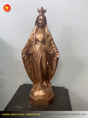 Tượng đức mẹ Maria bằng đồng cao 17 cm