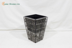 Large Handmade Plastic Rope Planter Basket for Home Decoration-CH4397B-4GY