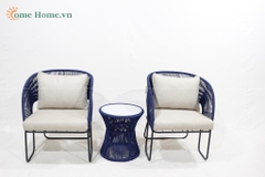 Handmade Rope Woven Outdoor Sofa with Metal Frame-CH5240A-3BLU