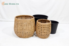 Vietnam Handmade Plastic Rope Planter Basket Factory OEM Supplier-CH4396A-2BR