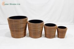 Decorative Plastic Rope Woven Planter Basket for Home & Garden-CH4393A-4BR