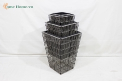 Large Handmade Plastic Rope Planter Basket for Home Decoration-CH4397B-4GY