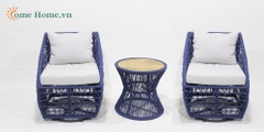 Handmade Rope Woven Outdoor Sofa with Metal Frame-CH5240A-3BLU