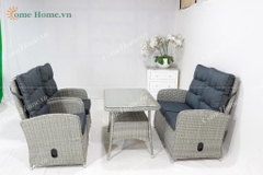 Outdoor Woven poly rattan sofa set with Cushion, Ideal for Relaxing in the Garden or on the Patio-CH3208A-4GY