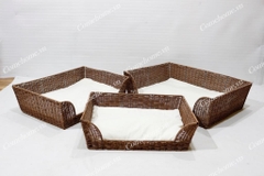 Wicker Pet Bed with Cushion - CH2869B-3BR